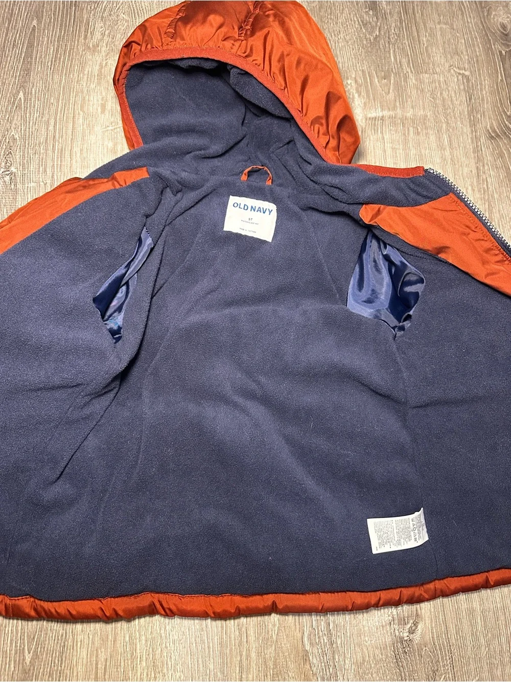 Old Navy Kids Rust Orange Puffer Jacket with Hood